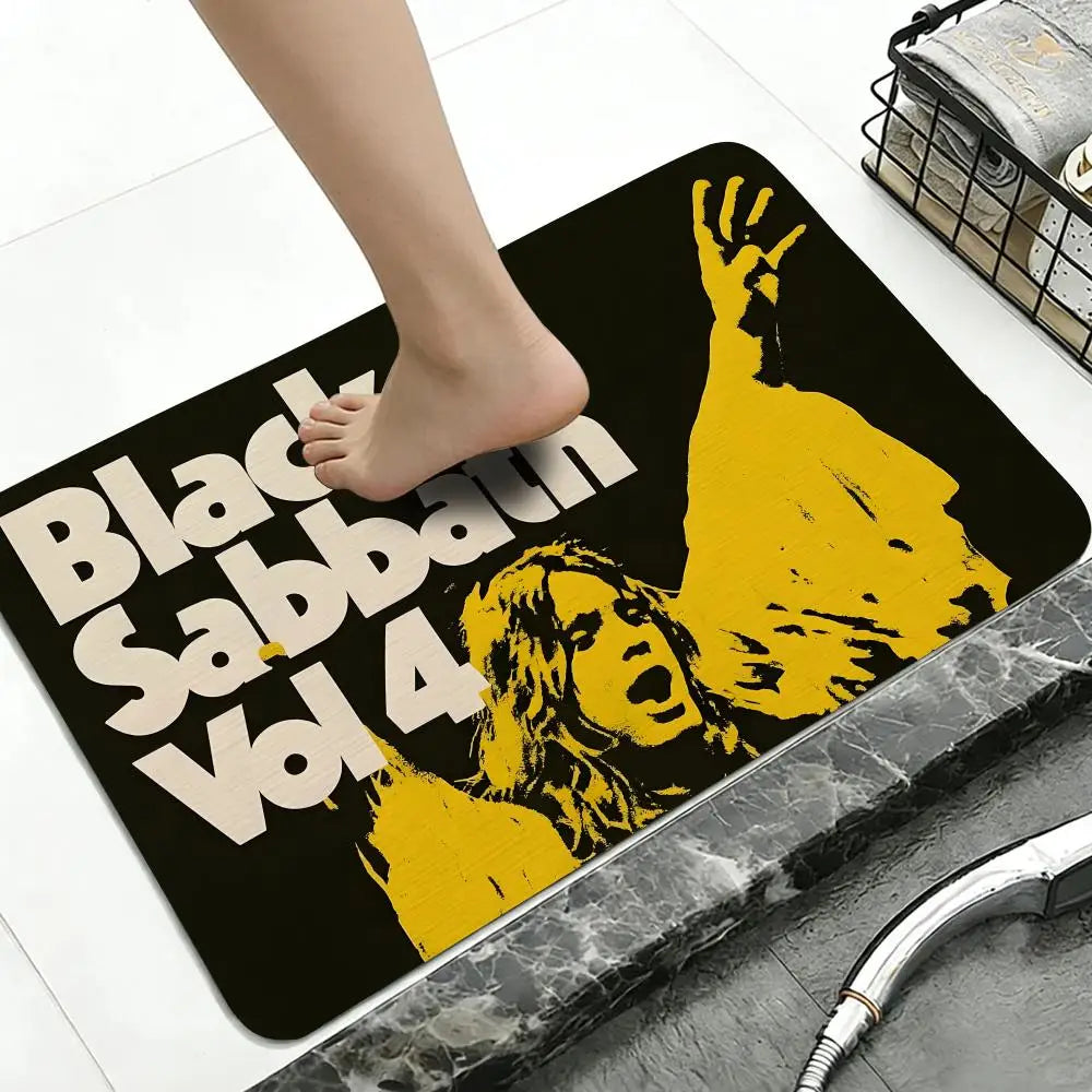Diatomite Bath Mat – Quick Dry, Anti-Slip, Rock Band Design