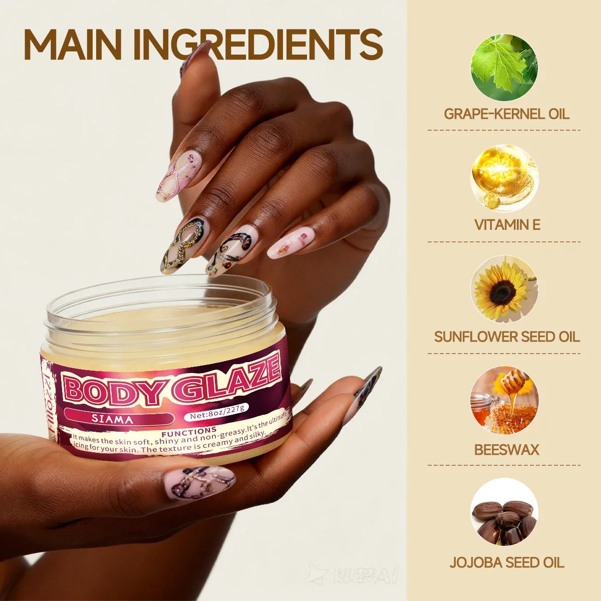 Body Glaze Moisturizing Cream 8oz – Hydrate & Brighten Skin