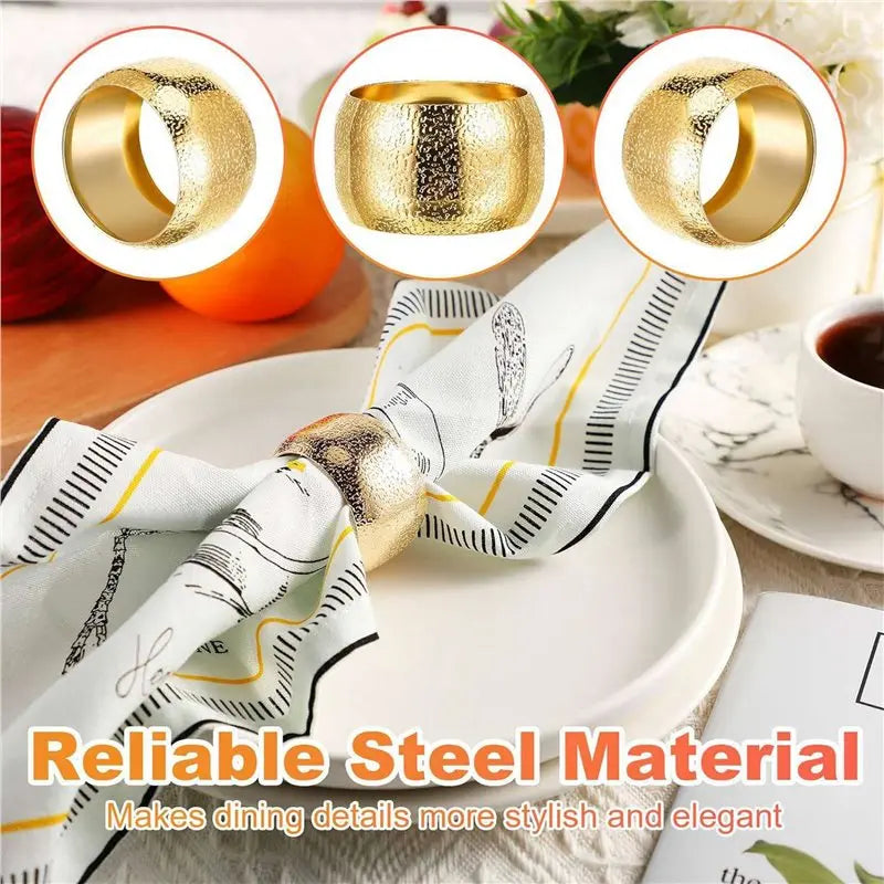 A36T- Day Gold Napkin Rings Holders Cloth Napkins Wedding Holder