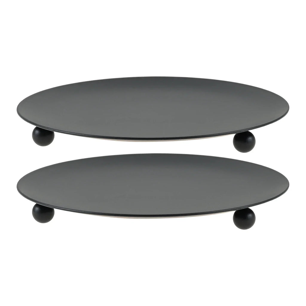 Black Iron Pillar Candle Holders Set of 2 | European Style