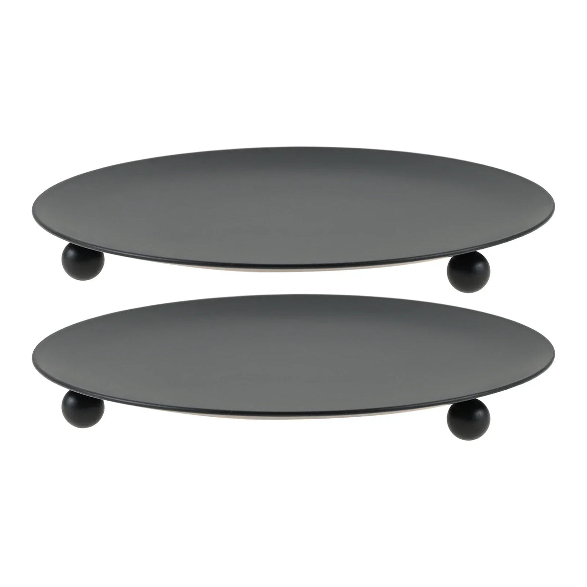 Black Iron Pillar Candle Holders Set of 2 | European Style