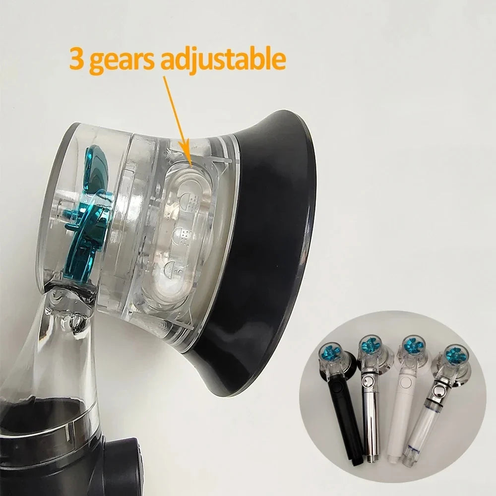 3-Mode Turbo Fan Shower Head | High Pressure & Water Saving