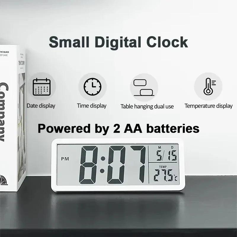 LCD Digital Wall Clock – Time, Date, Temp & Humidity | NOCCLILI