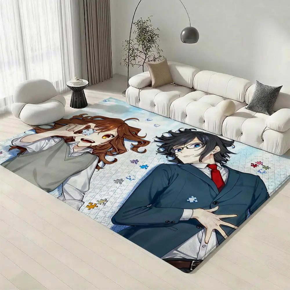 Horimiya Anime Flannel Floor Mat – Non-Slip Soft Indoor Rug