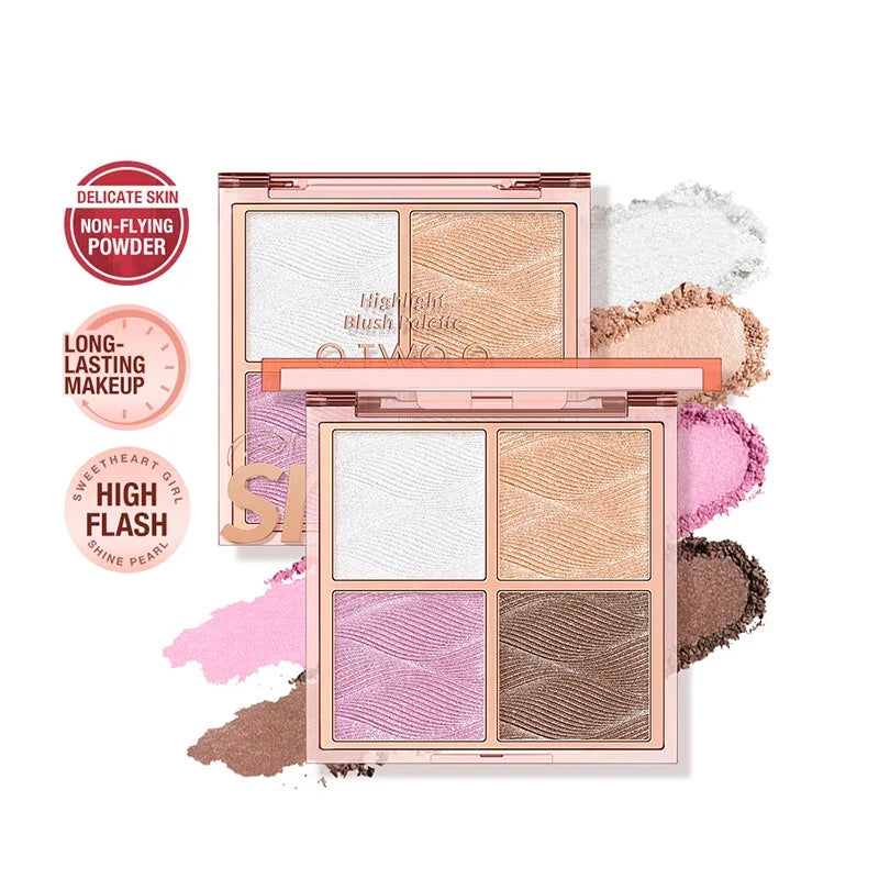 Four-color Blush Palette Finishing Pearlescent Shimmer Shadow