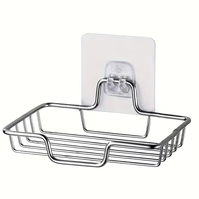 Stainless Steel Wall-Mount Soap Dish | No-Drill Adhesive