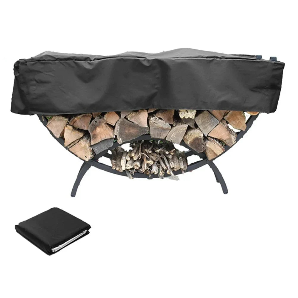 Curved Firewood Rack Cover | 59" Heavy-Duty 210D Oxford