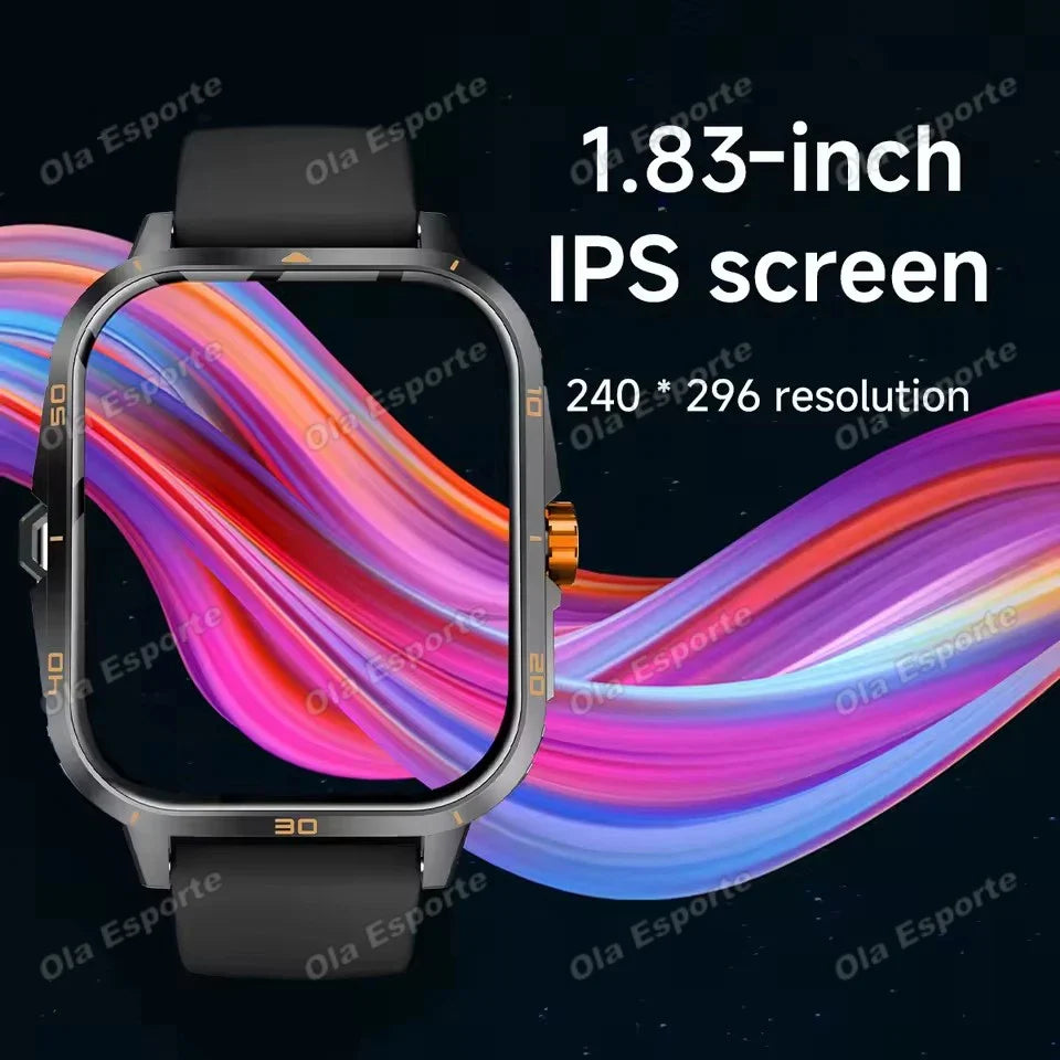 Ola Esporte HW12 Military Smartwatch | Flashlight & Bluetooth Call