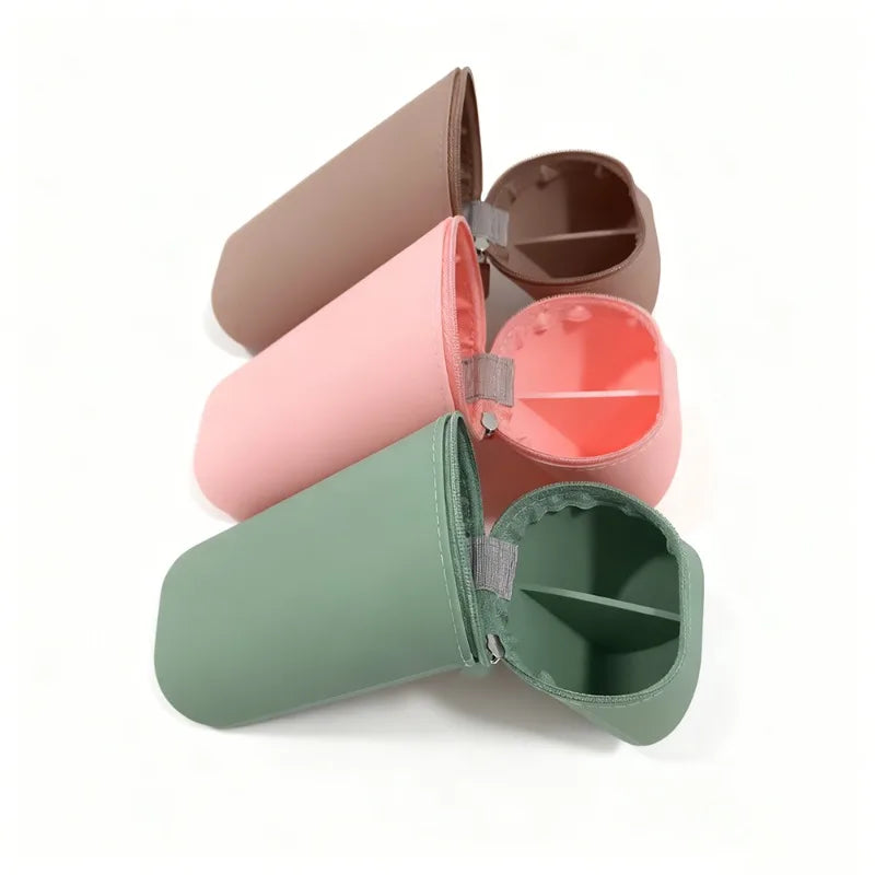 Foldable Silicone Pencil Case Large Capacity Expandable Pen Holder