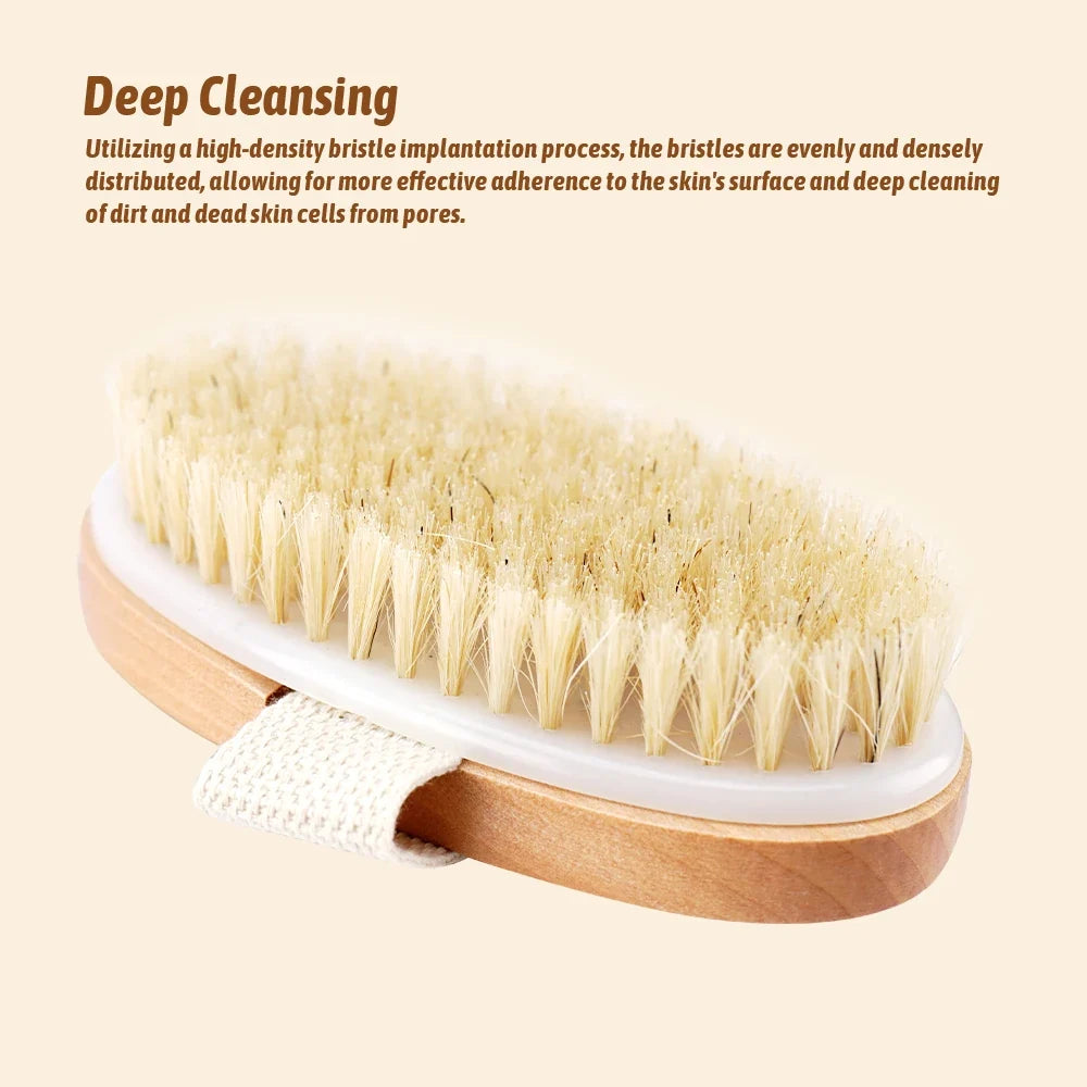 Boar Bristle Beard & Body Brush – Wooden Handle Men's Grooming