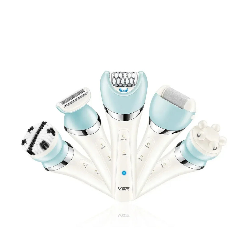 VGR V-703 5-in-1 IPX4 Women's Electric Hair Removal Beauty Set