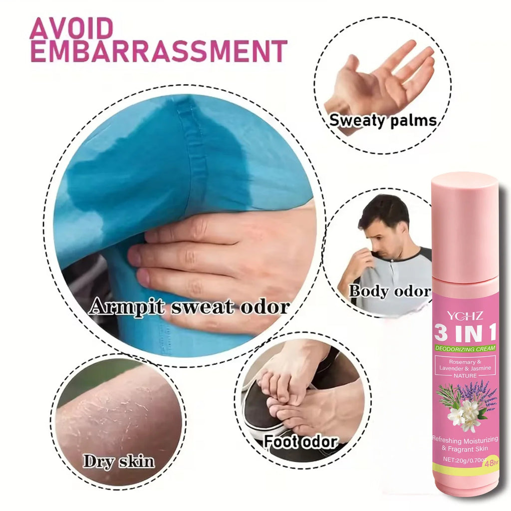 3-in-1 Intimate Deodorant Roller 20g | 72-Hour Freshness, Unisex