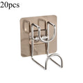 20pc No-Drill Wall-Mounted Hooks – Bathroom & Kitchen Storage