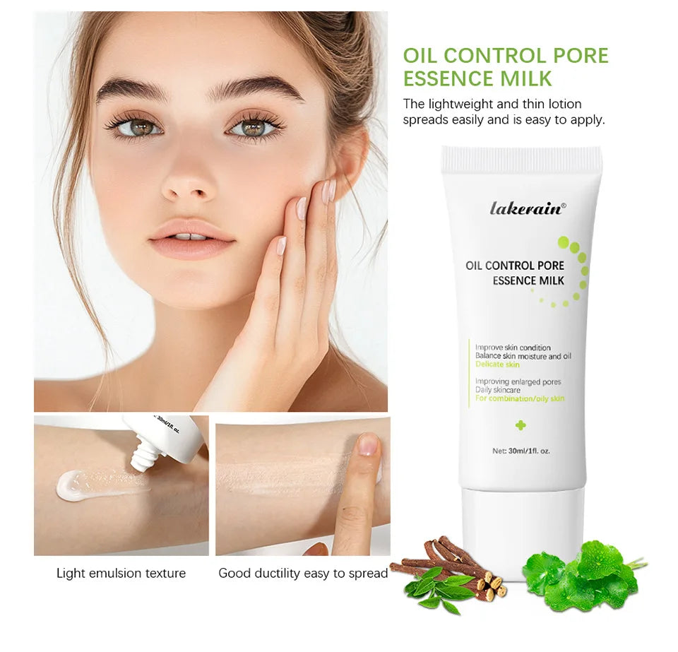 30ml Oil Control Pore Essence Milk – Smoothing Hydrating Serum