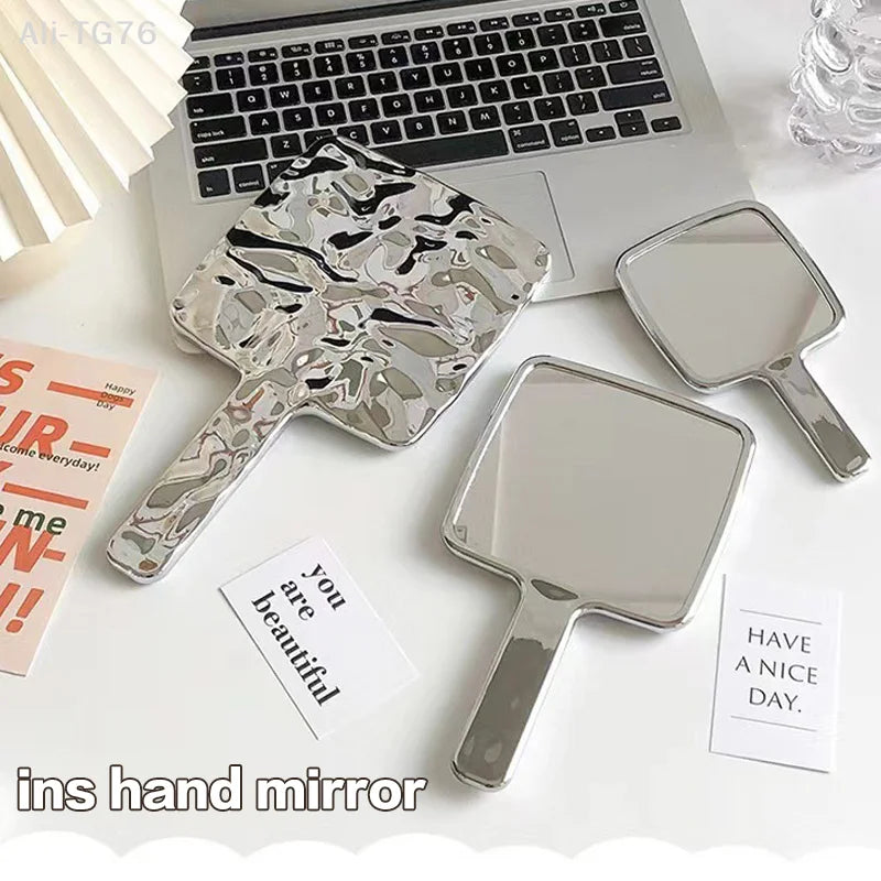 Electroplated Handheld Makeup Mirror – Round & Square S/M/L