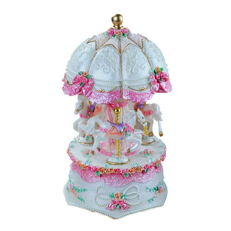 Music Box Carousel Crystal Ball Children's Birthday Girls Girlfriends