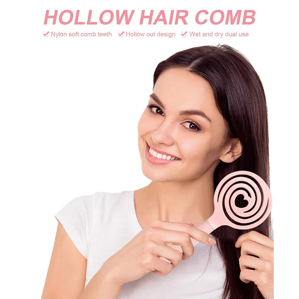 Heart Hollow Detangling Hairbrush & Scalp Massage Comb for Wigs