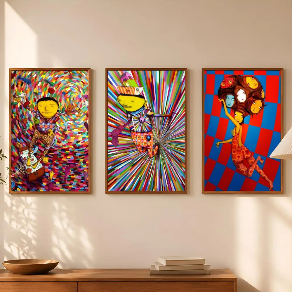 Os Gemeos Self-Stick HD PVC Wall Art Poster | Waterproof Decor