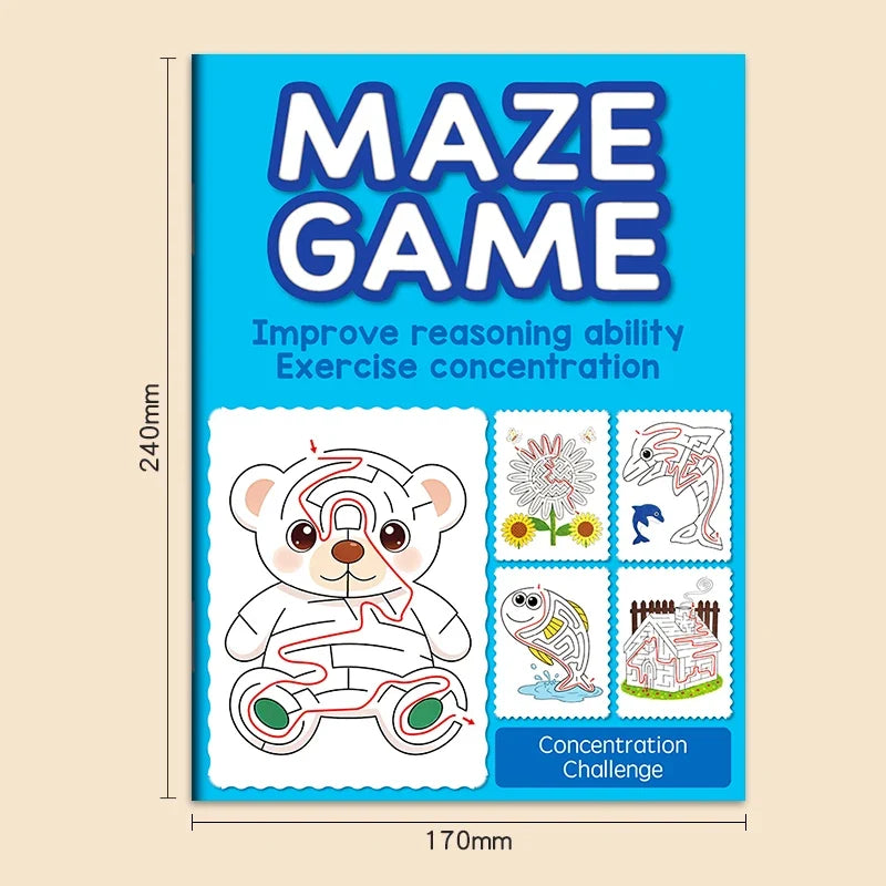 Interactive Maze Activity Book Colorful Patterns Fun Drawing Kids