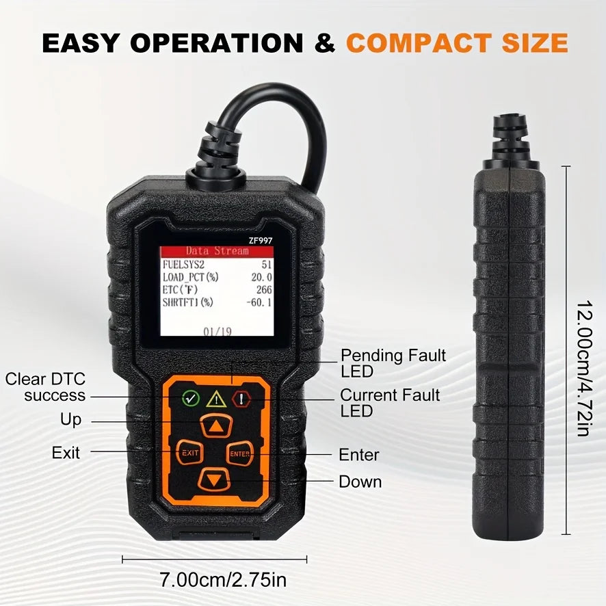 2025 OBD2 Scanner – Handheld Car Diagnostic Code Reader Tool