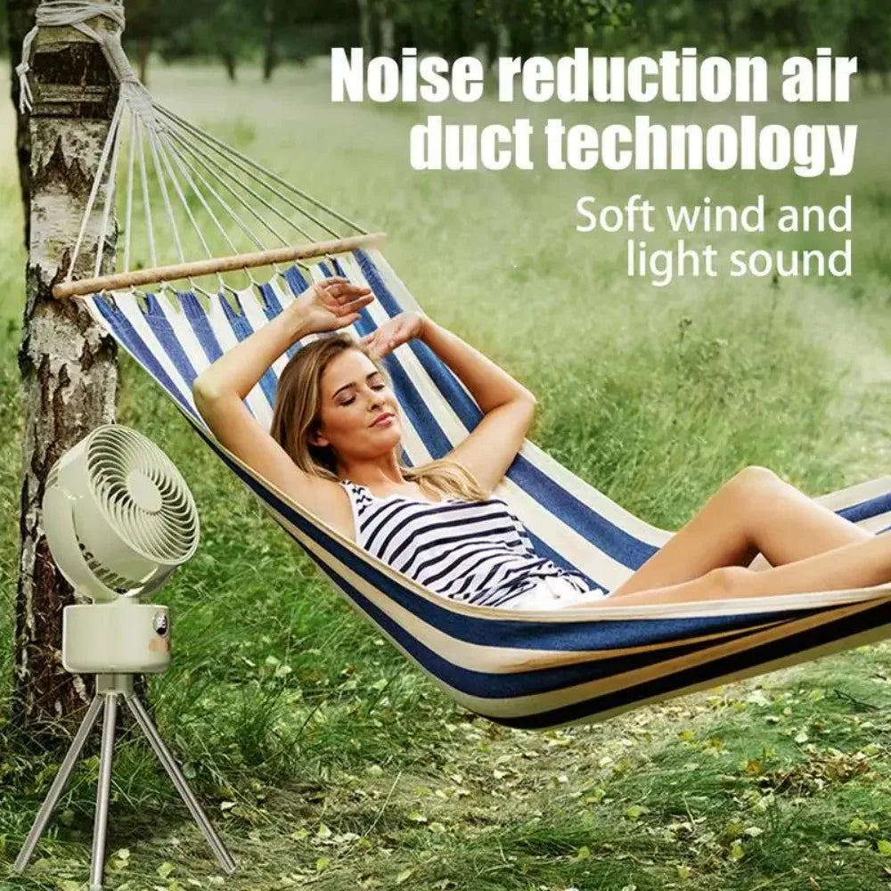 Portable Tripod Fan – USB Rechargeable, Foldable Camping Fan