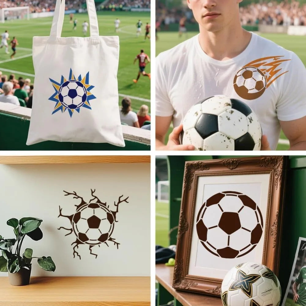3-Piece Reusable Football Soccer Stencil Set 11.8" – DIY Art