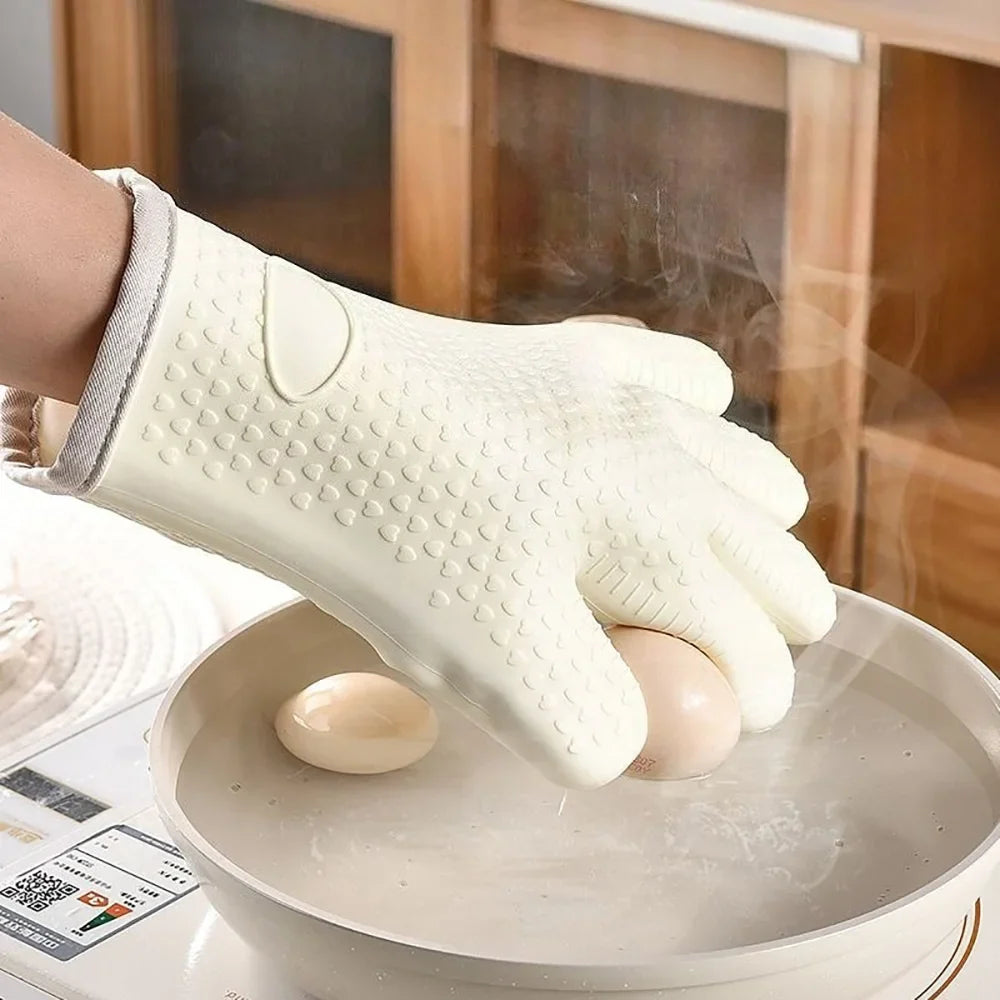 Silicone Oven Gloves Heat Resistant | BBQ & Baking Mitts