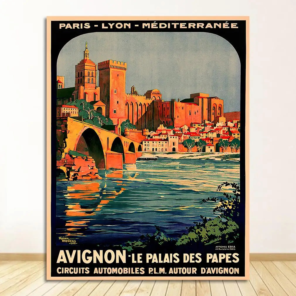 Paris France Vintage Canvas Wall Art Poster | Unframed Print