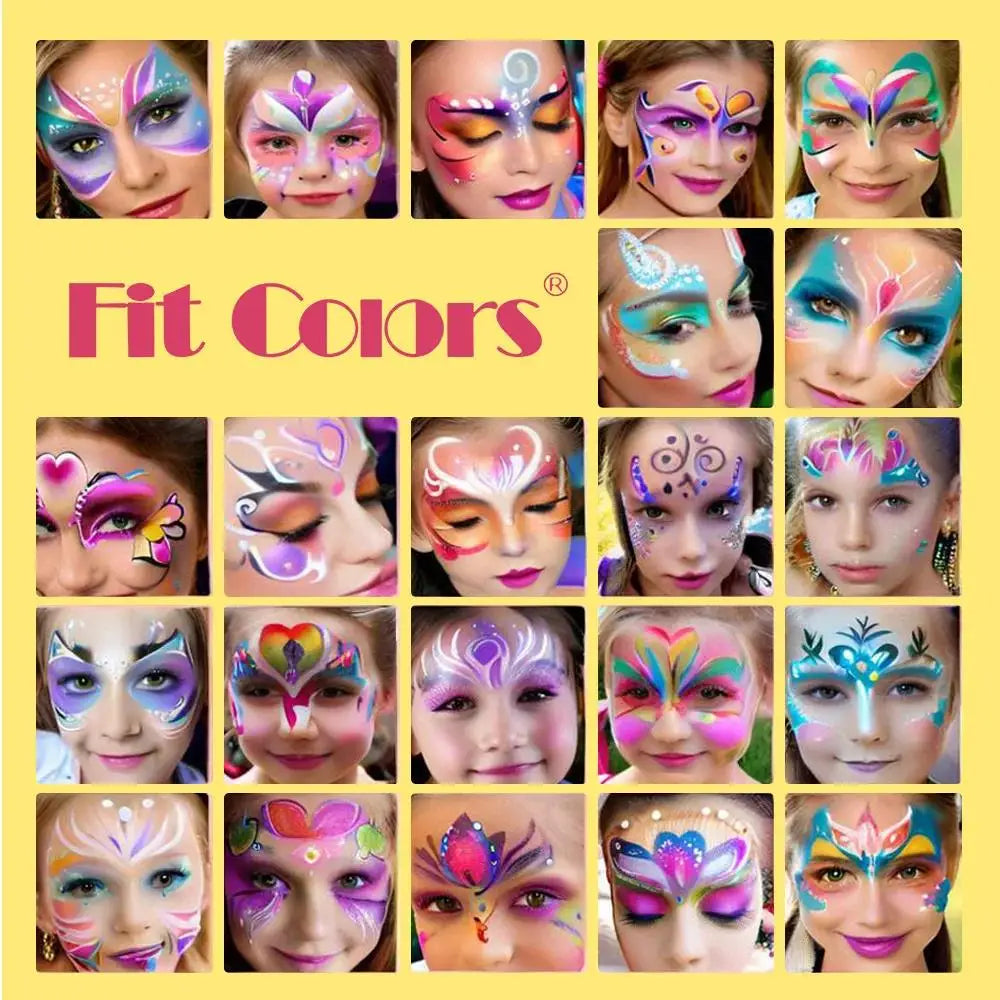 Rainbow Face & Body Paint Palette – 25g Washable Split Cake