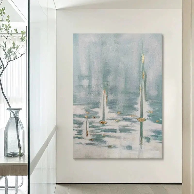 Nordic Gold Foil Abstract Hand-Painted Canvas Oil Painting
