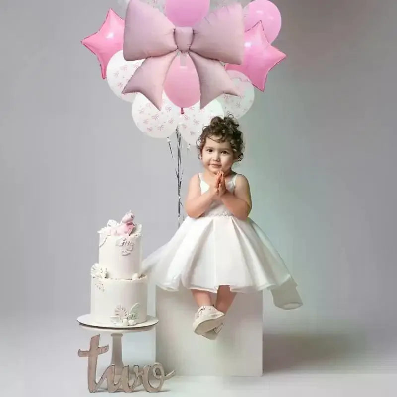 Bow Print Latex Balloon Foil Coquette Birthday Girl Baby Shower