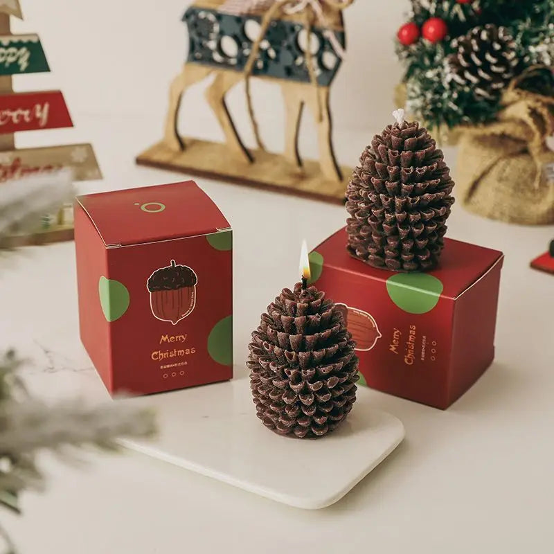 Christmas Pinecone Scented Candles Atmosphere Gifts Handcrafted