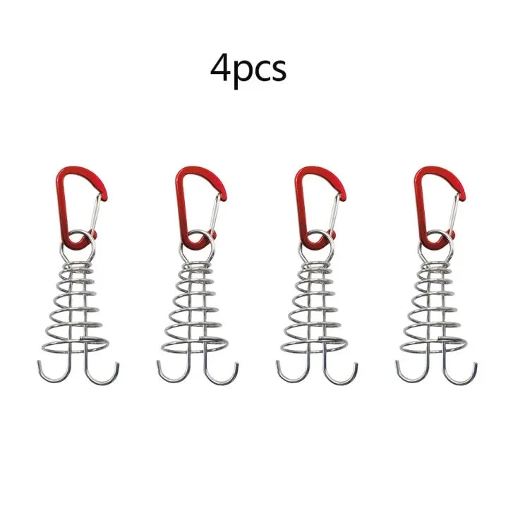 Stainless Steel Tent Wind Rope Buckle Hook Set – 4/6 Pack