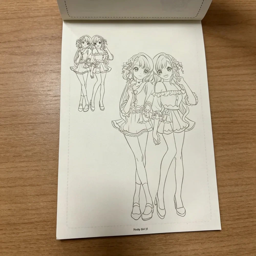 Comic Beautiful Girls Drawing Book 32 Pages Beginner-friendly Manga