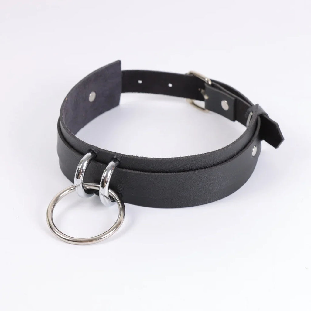Fashion Round Spike Punk Chocker Collar PU Leather Harness Necklace
