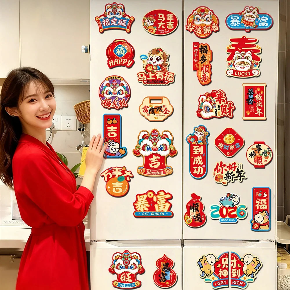 Chinese New Year Year of Horse Fridge Magnets | 6/8/16 Pcs