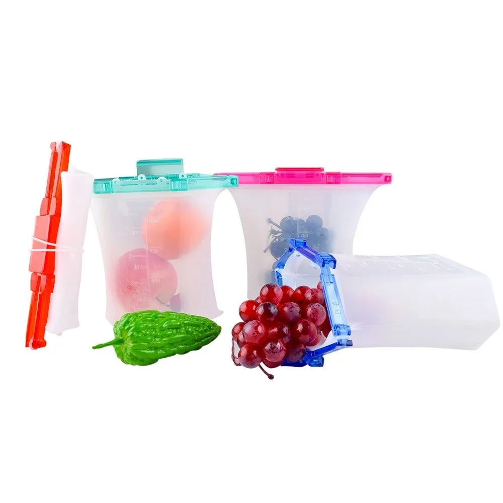 1000ml Reusable Silicone Food Storage Bag – Leakproof Seal