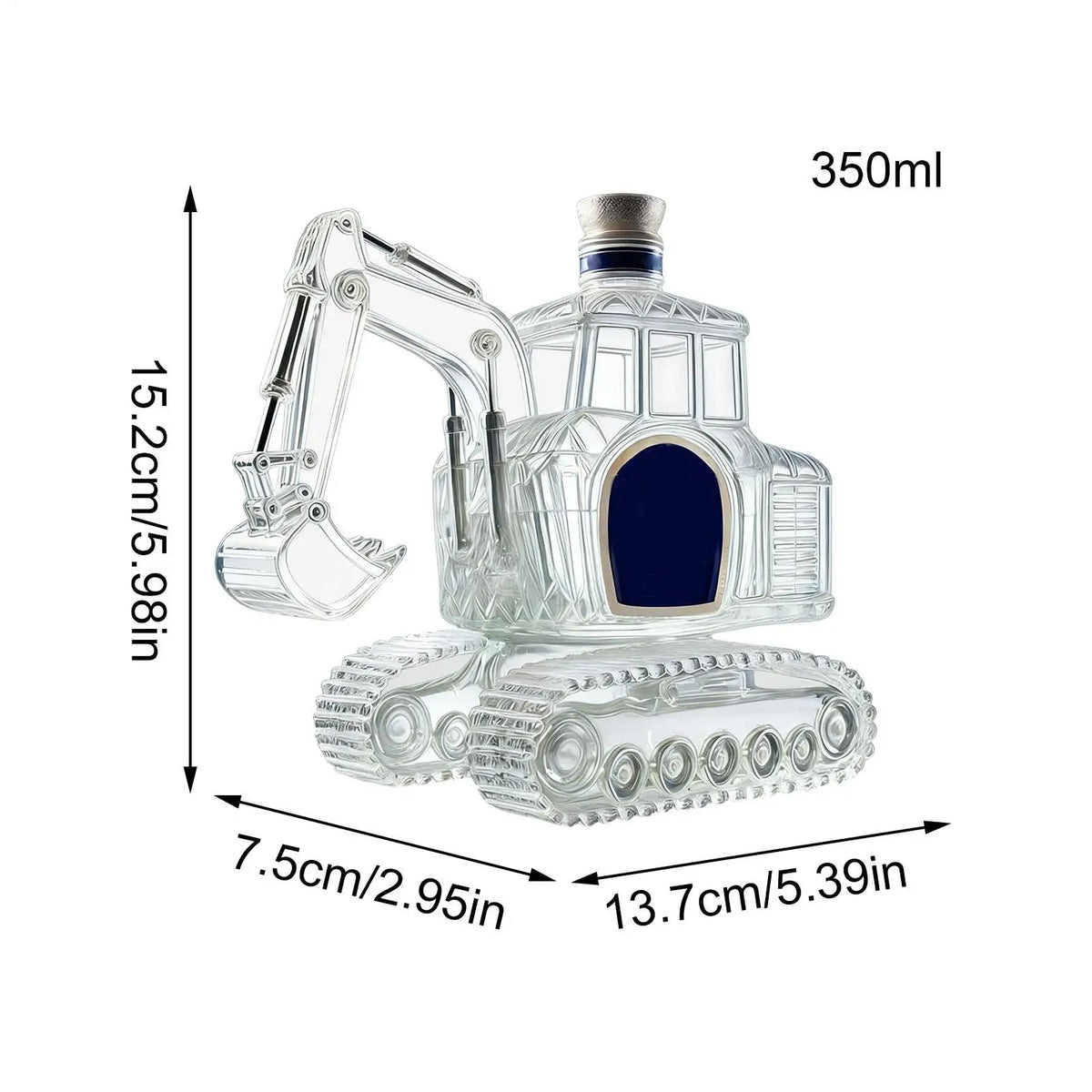 Excavator Shaped Whiskey Decanter 350ml – Crystal Glass Bottle