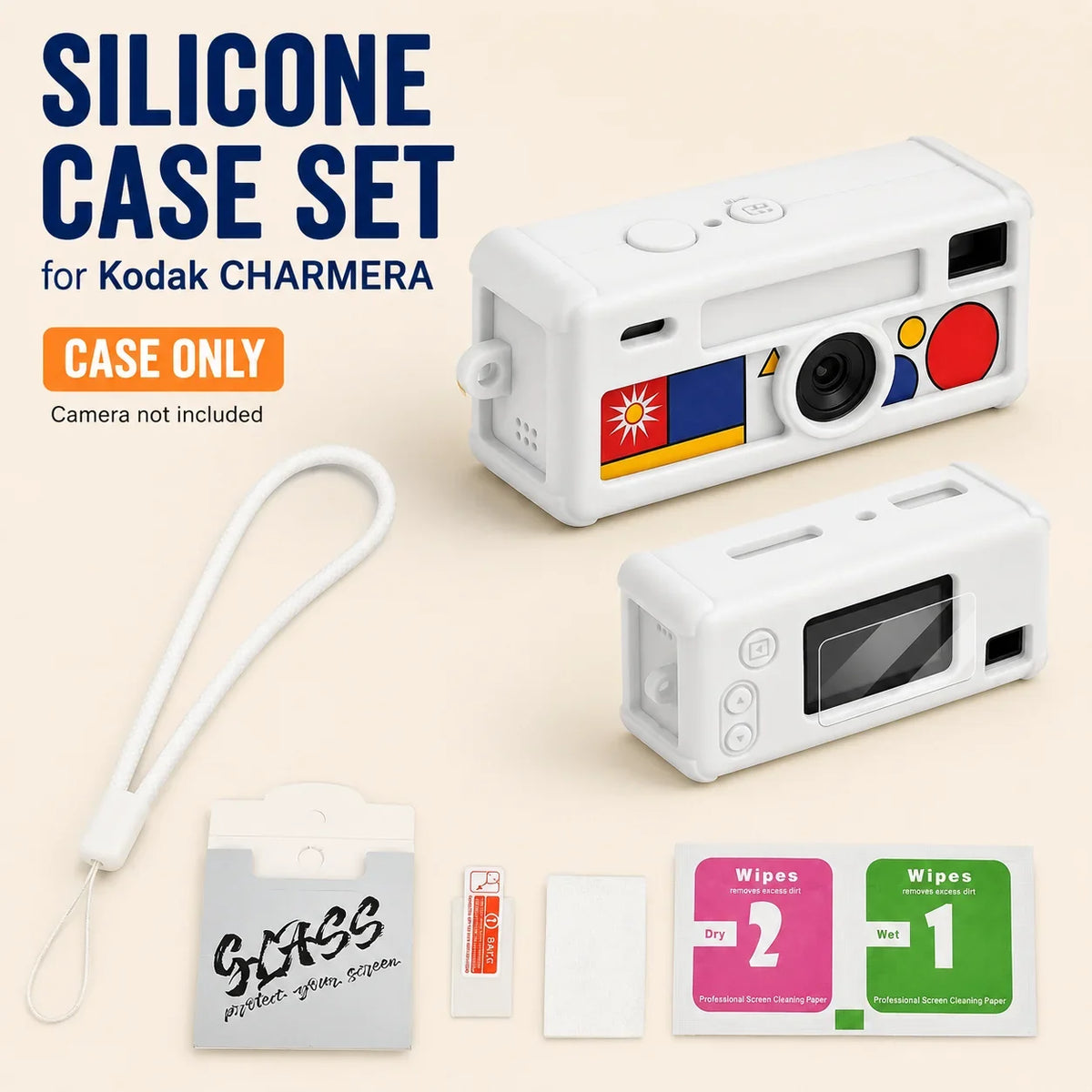 Silicone Case for Kodak CHARMERA Keychain Camera – White Cover