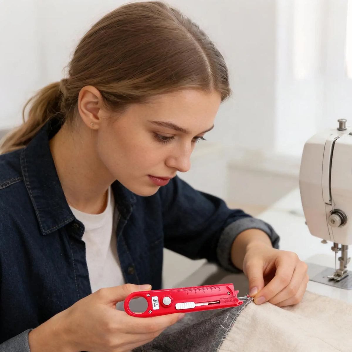 4-in-1 Automatic Needle Threader with Magnifier & Seam Ripper