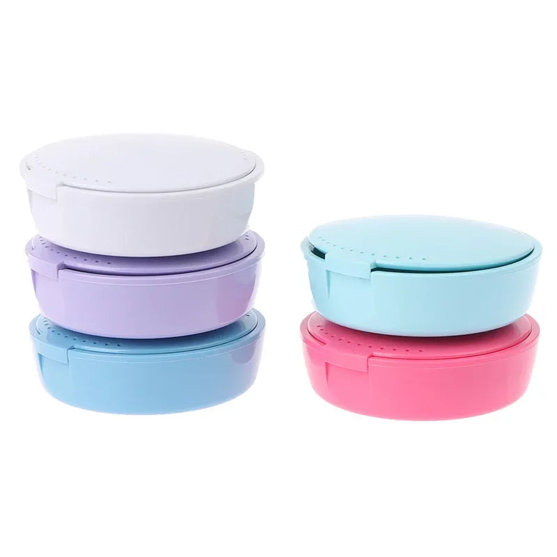 Travel Dental Retainer Case with Mirror – Magnetic Storage Box
