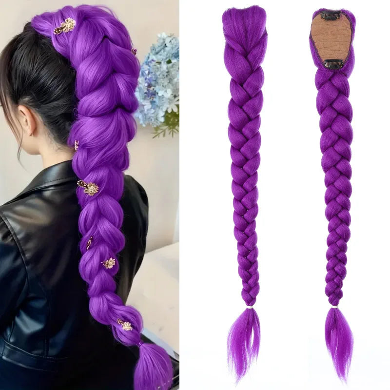 26-inch Synthetic Woven Purple Hair Ponytail Cosplay Costume