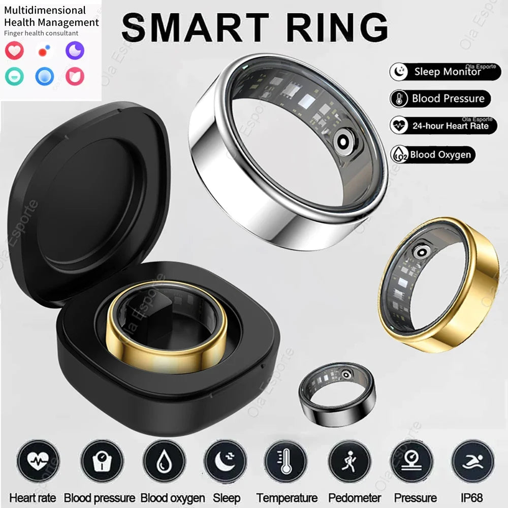 Smart Ring – Heart Rate & Blood Oxygen Monitor | IP68 Waterproof