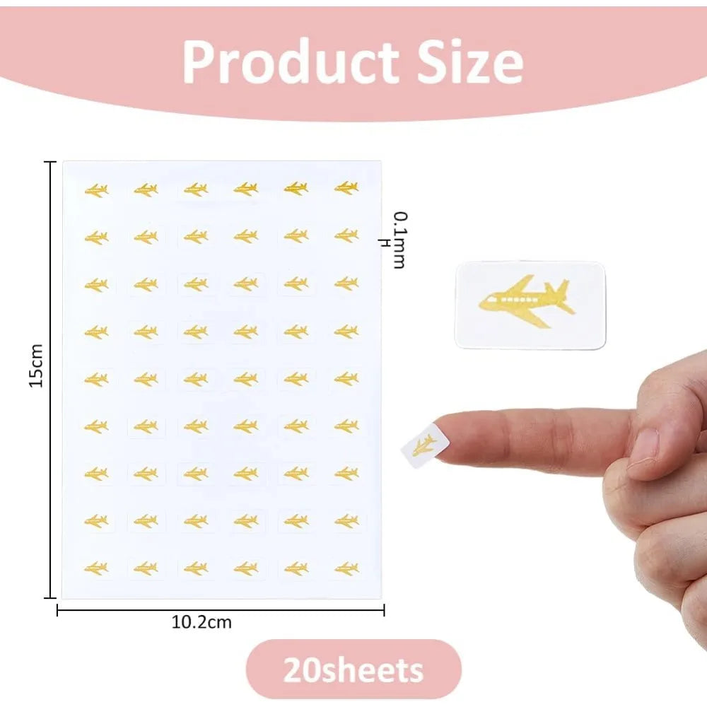 Airplane Stickers Set – 20 Sheets, 1080 Travel Theme Labels