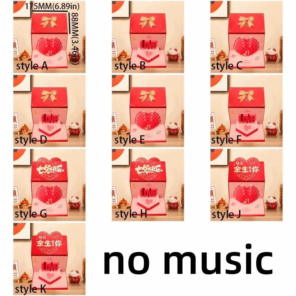 6 10 Slots Birthday Red Envelope Wish Lucky 3D Folding Cake Greeting