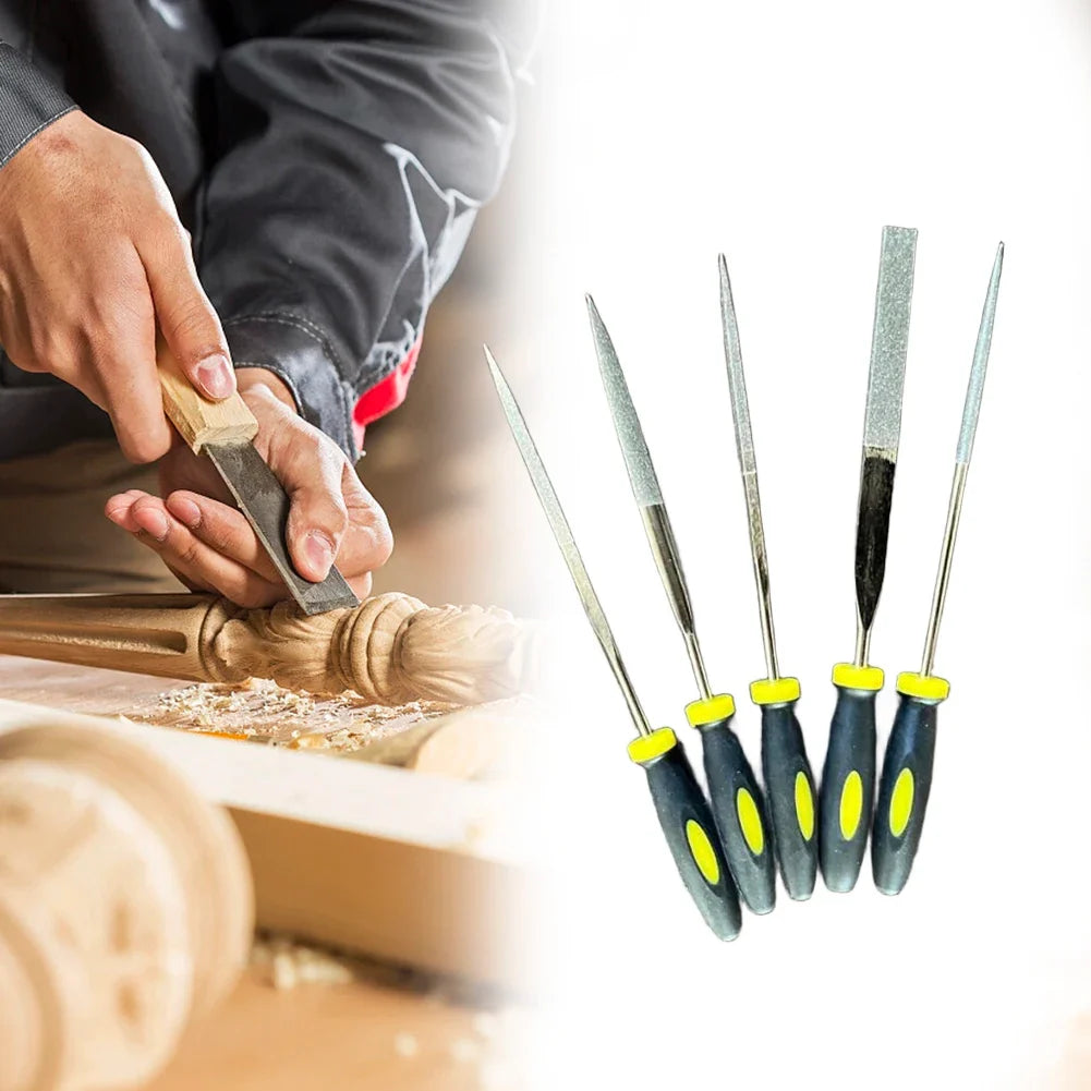 Emery Needle File Set – 5 Shapes for Metal, Wood & Jewelry