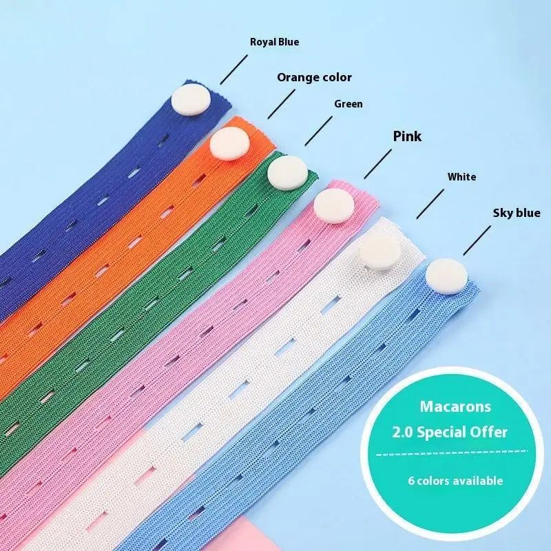10-Pack Nylon Elastic Bands with Button Hole | Clothes Organizer