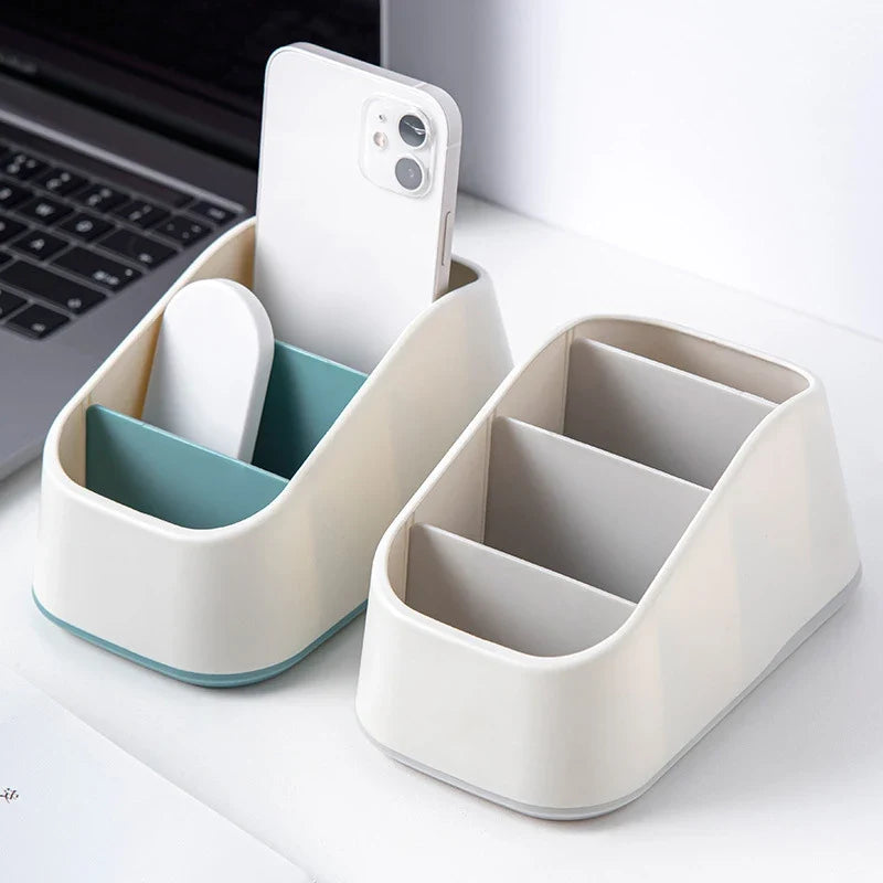4-Slot Desktop Remote Control Holder & Storage Organizer