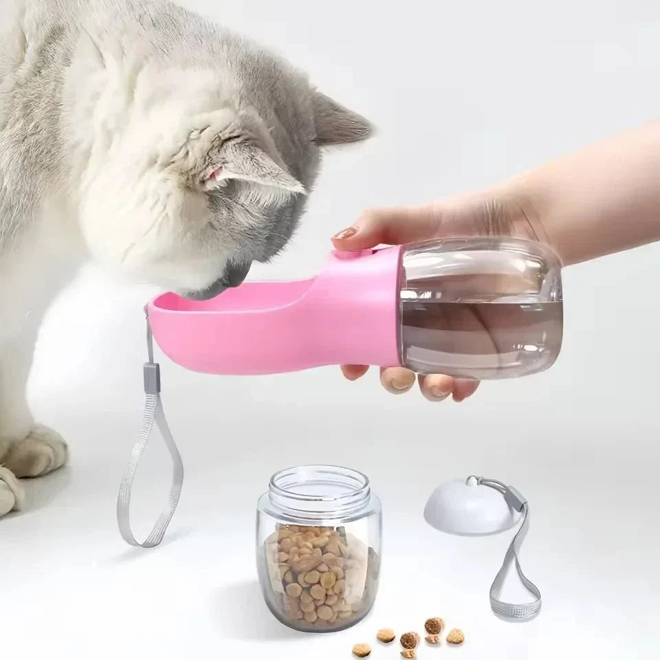 2-in-1 Portable Pet Water Bottle & Food Container | Travel