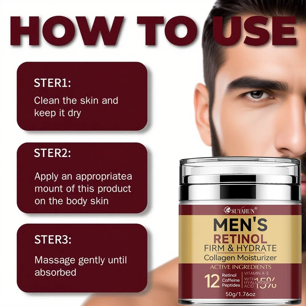 SUYARUN Collagen Retinol Men's Face Cream – Firming Moisturizer